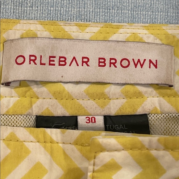 Orlebar Brown Yellow & White Patterned Swim Trunks OB CLASSIC Bulldog - Picture 2 of 6